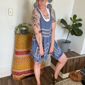 Free people blue Lace Slip dress